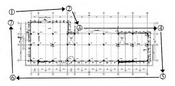 圖2 外墻掛板吊裝順序示意